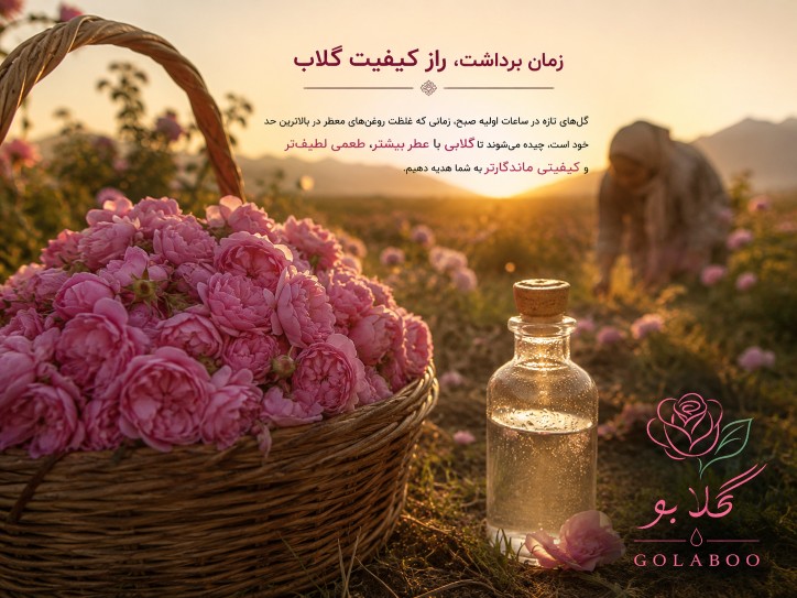 زمان برداشت گل و کیفیت گلاب